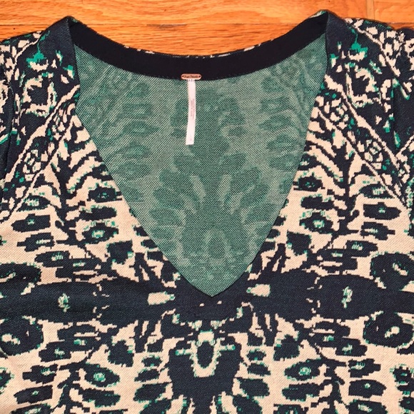 Free People Music and Lyrics Balloon Sleeve Printed Knit Sweater Dress! - Picture 6 of 6